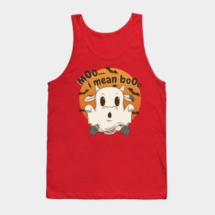 Spooky Halloween Cow Tank Top